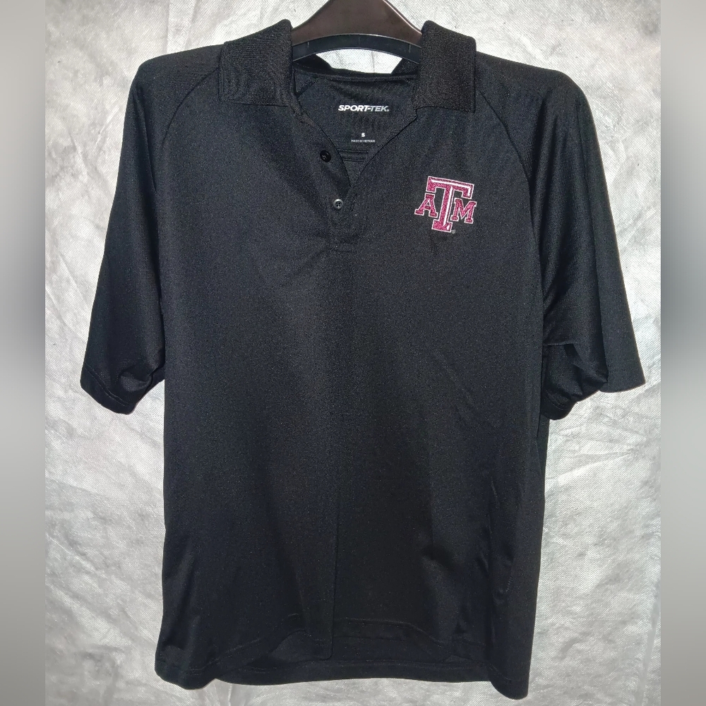 Sport-Tek Black Polo with Embroidered Maroon Logo